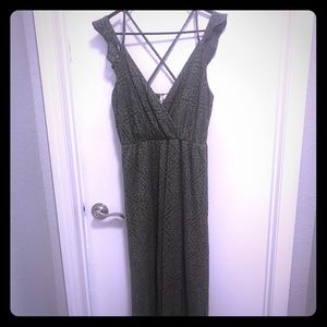 Green lace maxi dress